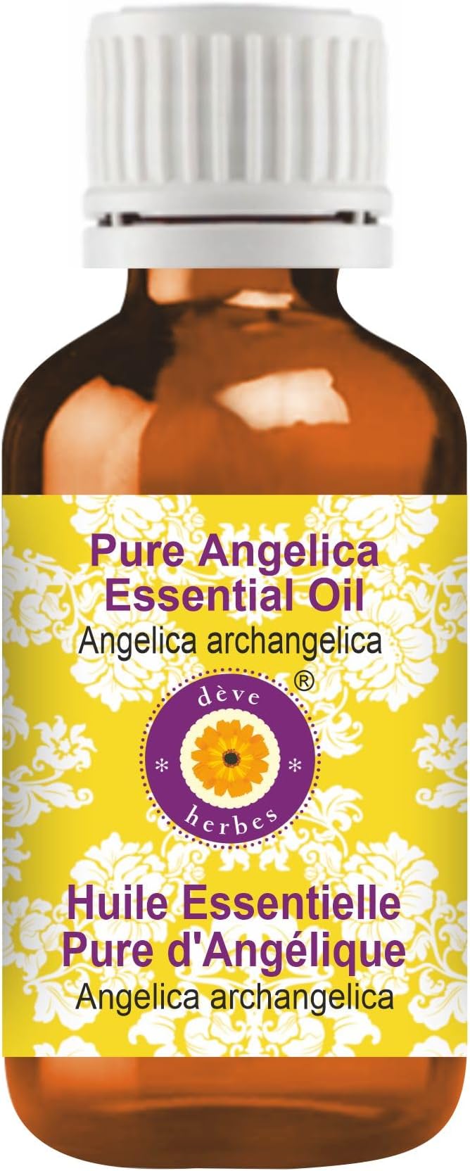 Deve Herbes Pure Angelica Essential Oil (Angelica archangelica) Steam Distilled 100ml (3.38 oz)