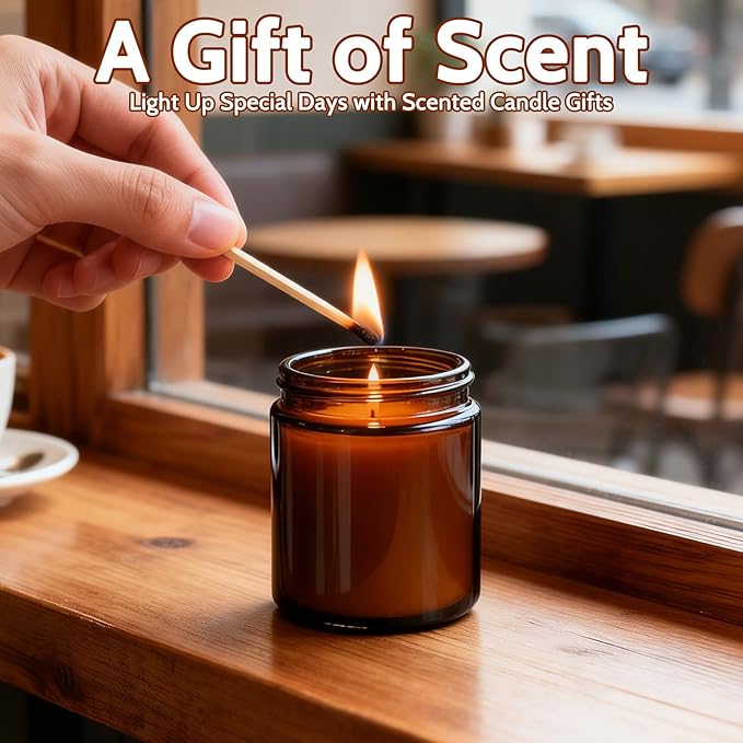 24 Pack 6 oz Rose Sandalwood Scented Soy Candles, Bulk Glass Jar Aromatherapy Candles, Long Lasting Soy Wax Candles for Home, Wedding, Party & Stress Relief