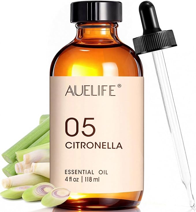 Citronella Essential Oil – 4 Fl Oz Citronella Oil for Homemade Sprays – Summer Essential Oil for Diffuser for Home, DIY Candle and Soap Making Home Fragrance with Dropper
