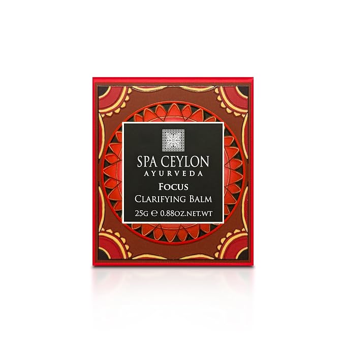 SPA CEYLON Focus Clarifying Balm, Clean Ingredients, Vegetarian, Meditation Balm, Aromatherapy, Natural Calm, Natural Organic, Essential Oils (Cedarwood, Frankincense)