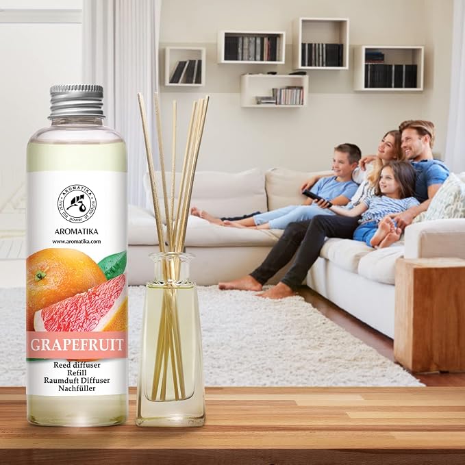 Reed Diffuser Oil Refill Grapefruit 6.8 Fl Oz (200ml) - Intensive & Long Fragrance for Room - Lasting Natural Room Scent - Refill for Office - Boutique - Restaurant - Aromatherapy
