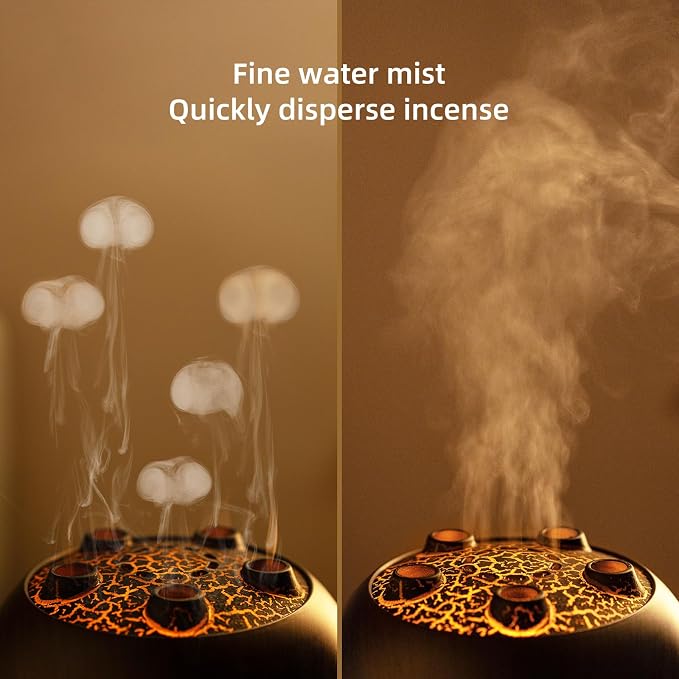 Essential Oil Diffuser 250ML,Jellyfish Diffuser Air Humidifiers Sound Pickup Ultrasonic Aromatherapy Diffuser Remote Control 7 Color Lights for Home Bedroom Office Hotel (Brown Color)