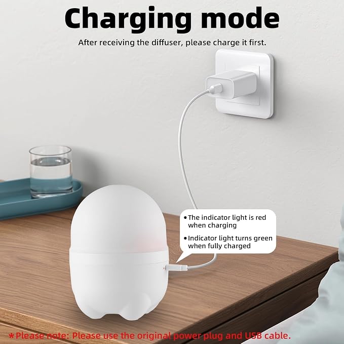 SEEDSEEL 150ML Battery Powered Essential Oil Diffuser, Built-in Rechargeable Battery, 7 Hours Run Time,Portable Cordless Aromatherapy Air Diffuser with 7 LED Color Changing Lights (White)