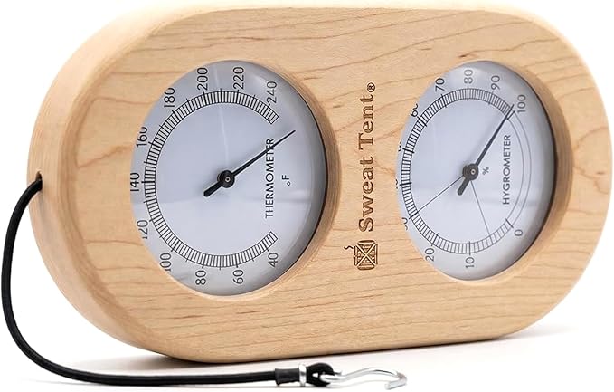 SweatTent Sauna Thermometer – Heat-Resistant, Accurate Analog Display, Durable Construction, Easy to Read, Essential Sauna Accessory, No Batteries Needed
