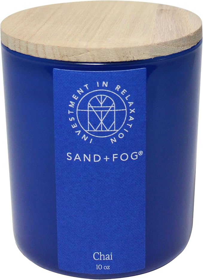 Sand + Fog Scented Candle - Chai – Additional Scents and Sizes – 100% Cotton Lead-Free Wick - Luxury Air Freshening Jar Candles - Perfect Home Decor – 10oz