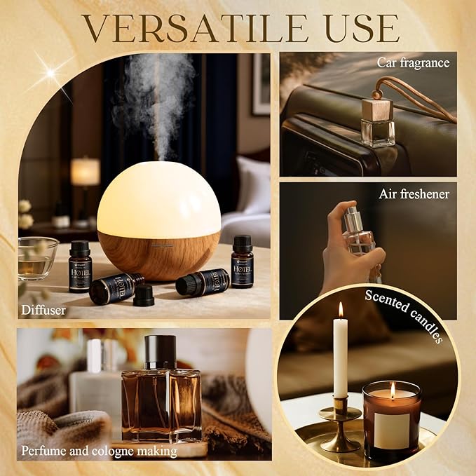 Hotel Collection Diffuser Oil, My Way, Westin, Midnight in Miami, Inspired by The Most Popular 5-Star Hotel Scents, Fragrance Oil Set 6 * 10 ml