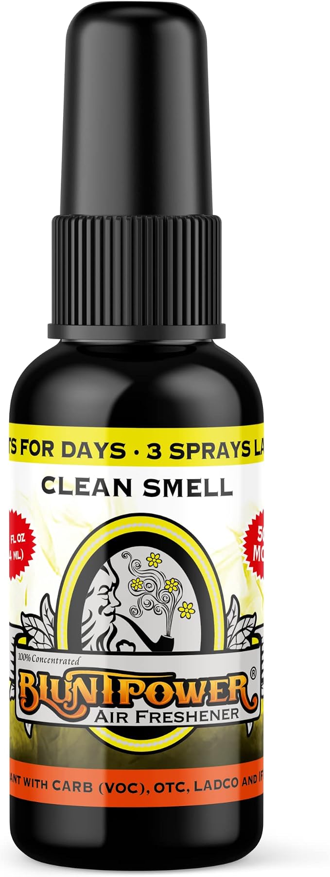 BluntPower (Clean Smell, 1 Pack) Concentrated Odor Eliminator & Diffuser Oil - Room Deodorizer, Odor Eliminator, Air Freshener - Premium Oil Based Air Freshener