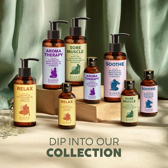 Kukka Soothe Massage Oil - Spa Quality Warming Massage Oil - Body Oils for Women & Men - Infused with Eucalyptus Oil, Peppermint Oil, Grapeseed Oil & Vitamin E Oil (3.4 fl oz)