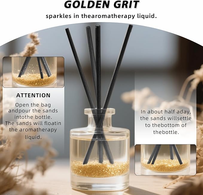 15PCS Natural Reed Diffuser Sticks - Strong Scent for Large Rooms, Bathroom & Bedroom. Ideal Housewarming Gift, Coffee Table Decor, Black+True