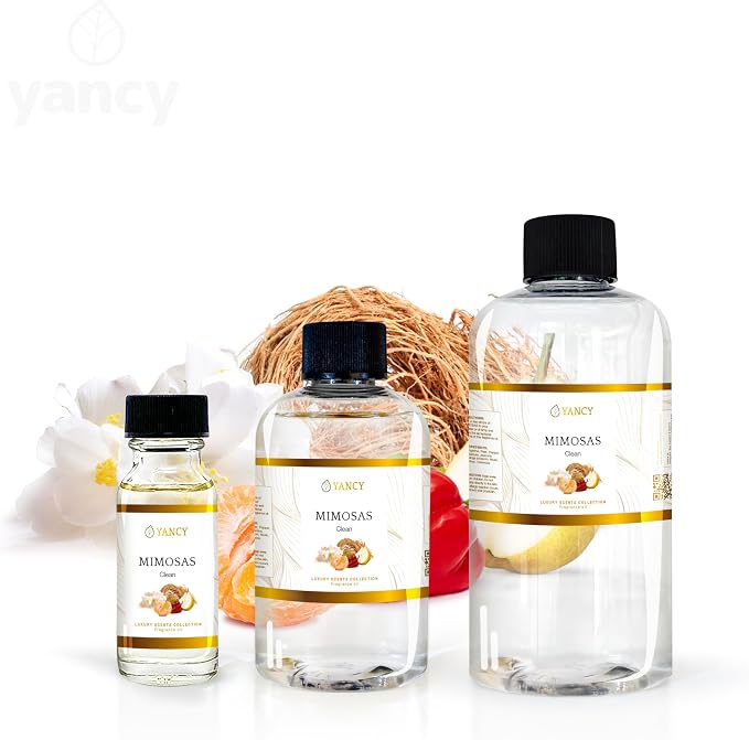 YANCY Mimosas Luxury Collection Fragrance Oil (4 oz), Bubbly Citrus and Floral Scent, Ideal for Diffusers, Oil Burners & Aroma Lamps, Bright Fragrance for Brunch Vibes