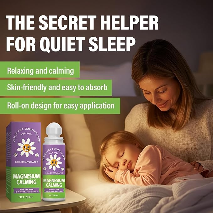 Magnesium Lotion for Kids, Gentle Roll on Magnesium Lotion for Sleep, Moisturizing Skin & Improve Children Bedtime, 60ml