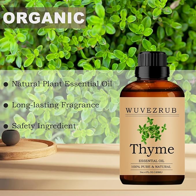 Thyme Essential Oils, 120ML Pure and Natural Essential Oil for Aromatherapy Diffuser - Thyme /4 Fl Oz