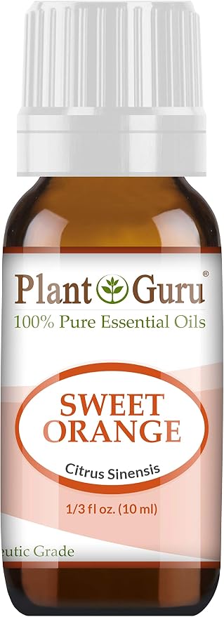 Sweet Orange Essential Oil 10 ml 100% Pure Undiluted Therapeutic Grade Citrus Sinensis, Cold Pressed from Fresh Orange Peel, Great for Aromatherapy Diffuser, Relaxation and Calming, Natural Cleaner.