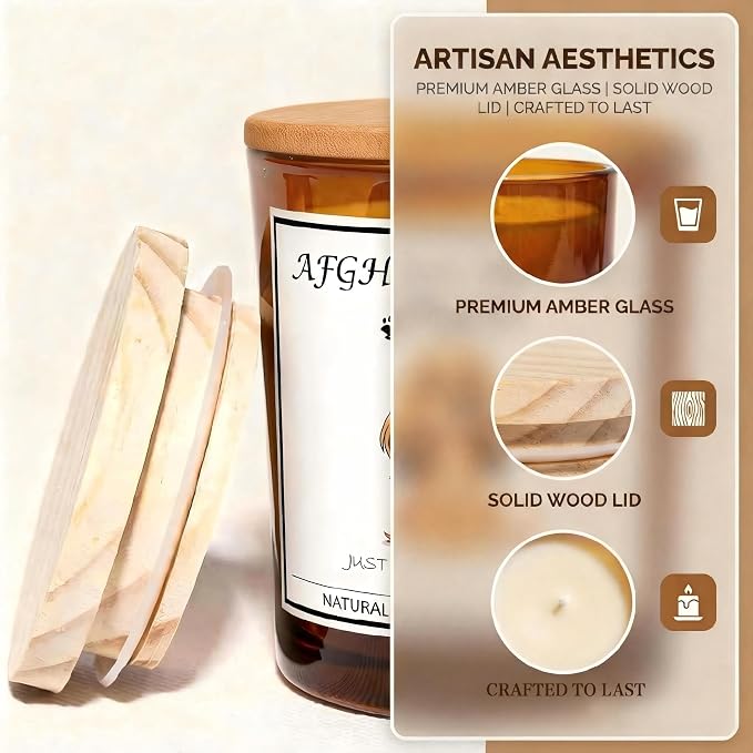 Afghan Hound Gifts for Women | Birthday Gifts for Mom | Light When Dog Farts Candle | Cedar By Natural Soy Wax | Pet Safe Friendly Memorial Candles for Home Scented Household Essentials
