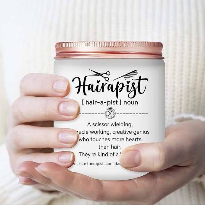 Hair Stylist Gifts for Women Men - Female Hairdresser Gifts Idea, Birthday Christmas Gift for Hairapist Barber Salon Owner Cosmetology Student Graduation Present - Lavender Scented Candle