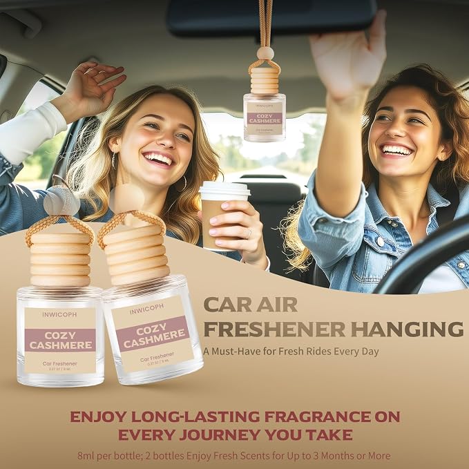 Car Air Freshener Diffuser Hanging, Cozy Cashmere Fragrance Oil
