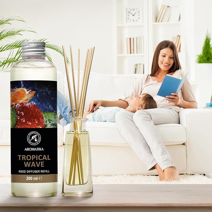 Tropical Wave Refill Reed Diffuser 6.8 Fl Oz - Room Diffuser Refill - Home Fragrance - Room Freshener - Fresh and Long Lasting Fragrance