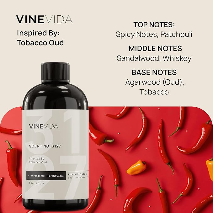 VINEVIDA [16 Oz] Inspired by: Tobacco Oud; Diffuser Oil Refill | Premium Scent Diffuser Oil for Home | Non-Toxic Fragrance