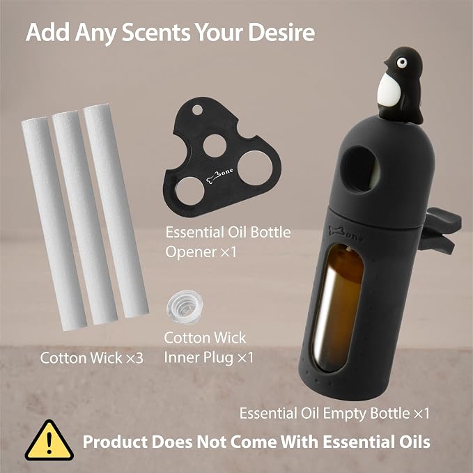 BONE Cotton Wicks (10 PCs), Refill Cotton Sticks for Car Diffuser Clip 2 Series, Optimal Component for Essential Oil Diffusing, Freshen Your Car with Natural Scents (10 Pieces)
