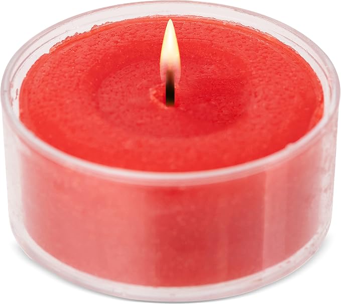 HYOOLA Scented Tealight Candles - Clear Cup - Strawberry Tealight Candles Scented - 6 Hour Burn Time - 15 Pack - European Made