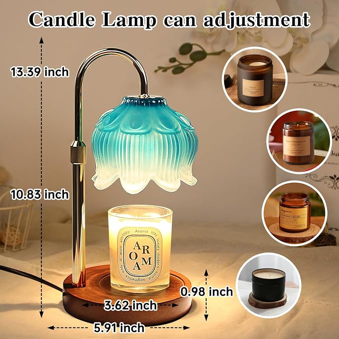 GEEZO Fragrance Candle Warmer Lamp，Electric Candle Warmer with Timer & Dimmer，Mom Christmas Birthday Gifts for Women, House Warming Gifts New Home Bedroom Decor