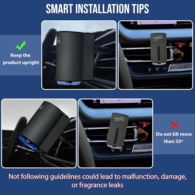 Smart Car Air Freshener: Revolutionary Smart Car Diffuser Vent Clip with 3 Exclusive 10 ml Fragrances