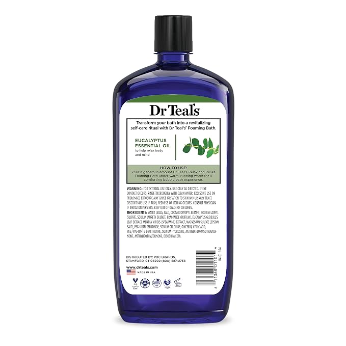 Dr Teal's Foaming Bath with Pure Epsom Salt, Lavender & Eucalyptus, 34 fl oz (Pack of 2)