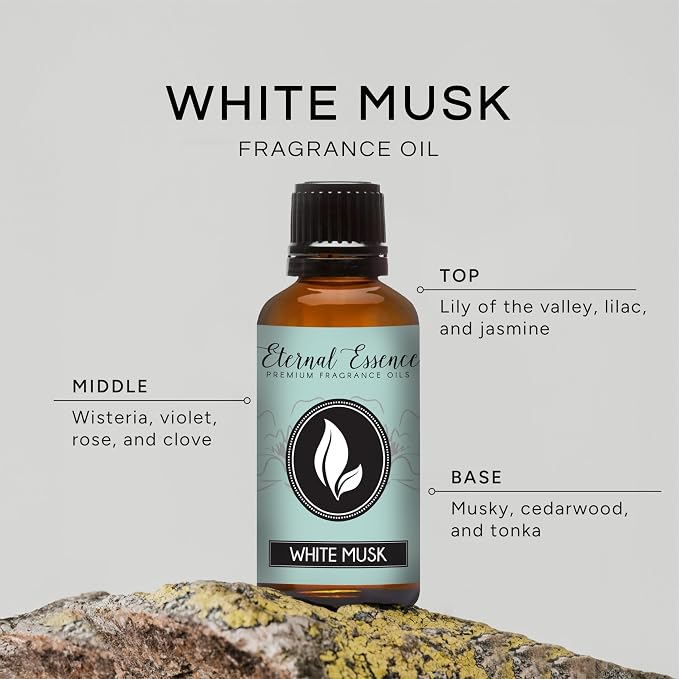 Eternal Essence Oils White Musk 30ml Premium Fragrance Oil - for Candle, Soap Making, Aromatherapy, Diffusers, Home Care, & Humidifiers