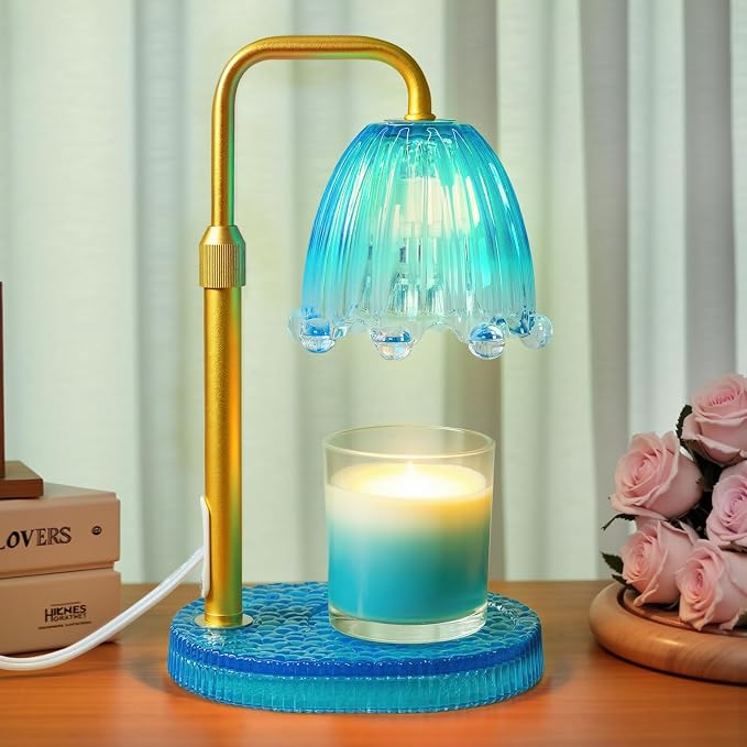 Candle Warmer Lamp with Timer - Electric Wax Melt Warmer with Adjustable Height and Dimmer for Scented Candle Wax, Home Fragrance Décor and House Warming Birthday Gifts for Women Mom