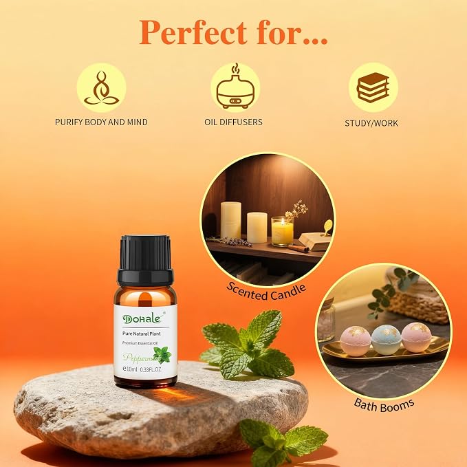 Energy Boost Essential Oils Set, 8x10ml - Spiritual Essential Oils - Focus, Refreshing, Energizing - Top 8 Fragrance Oils for Diffusers Aromatherapy - Peppermint, Grapefruit, Lemongrass & More