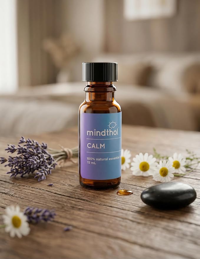 Calm Essential Oil 15ml - 100% Pure Blend for Relaxation, Emotional Balance & Calm Focus - Lavender, Chamomile, Bergamot & Sandalwood