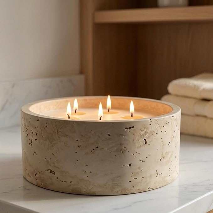 3-Wick Scented Candle-Vanilla & Cinnamon & Milk,Soy Coconut Wax Blend Candle with Acacia Wood Lid,21oz Large Candle,45-Hour Long Burning,Aromatherapy Candle for Home Decor