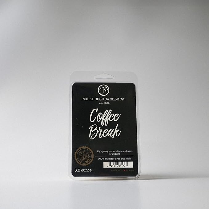 Milkhouse Candle Company Coffee Break Soy Wax Melts - Fresh Brewed Coffee | Roasted Beans | Sweet Cream Scented - 5.5 oz, Hand-Poured, Made in the USA