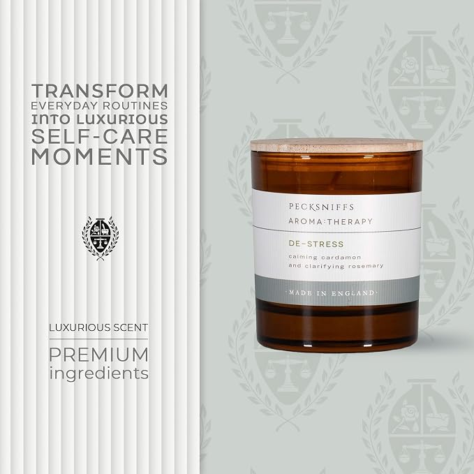 Pecksniff's Amber De-Stress Aroma Therapy Candle | 1 Wick, 184g/6.49oz
