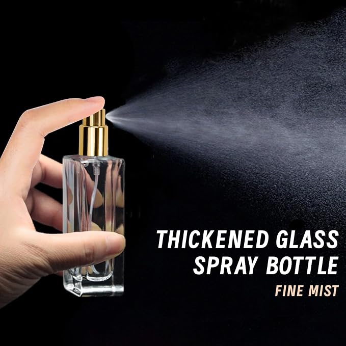 Perfume Bottle Atomizer 30ML Refillable Fine Mist Spray Bottles, Empty Glass Essential Oil Container for Travel, Handbag or Date, With Storage Bag & Funnels(Classic Fashion)