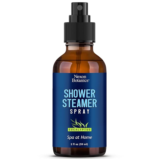 Eucalyptus Shower Steamer Spray 2 fl oz – Aromatherapy Shower Mist with Essential Oils – Eucalyptus Steam Spray for Sauna, Spa, Bathroom & Room – Nexon Botanics