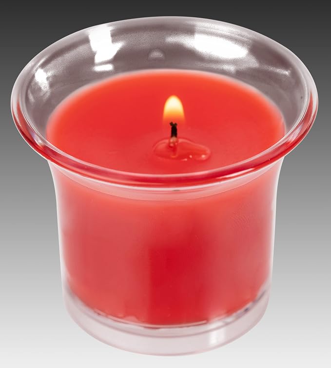 HYOOLA Clear Cup Scented Votive Candles - Apple Cinnamon - 12 Hour Burn Time - 4 Pack - European Made
