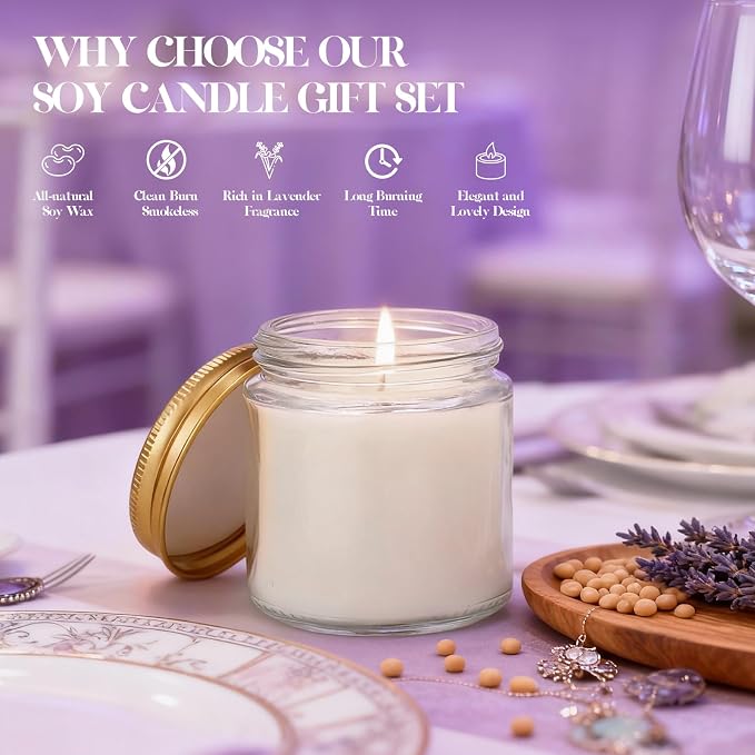 24 PCS 4oz White Soy Wax Candles, Lavender Scented Candle Gift Set, Bulk Wedding Party Favors for Birthday, Anniversary, Housewarming, Corporate Events | Relaxing Aromatherapy Home Decor.