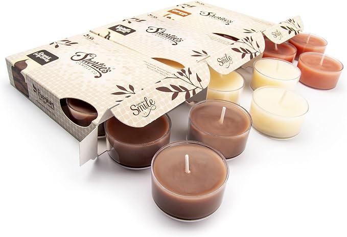 Bakery Premium Tealight Candles Variety 3 Pack (18 Highly Scented Tea Lights) - Chocolate Fudge Brownie, Vanilla Bean, Cinnamon Bark - Made with Natural Fragrance Oils - Bakery & Food Collection