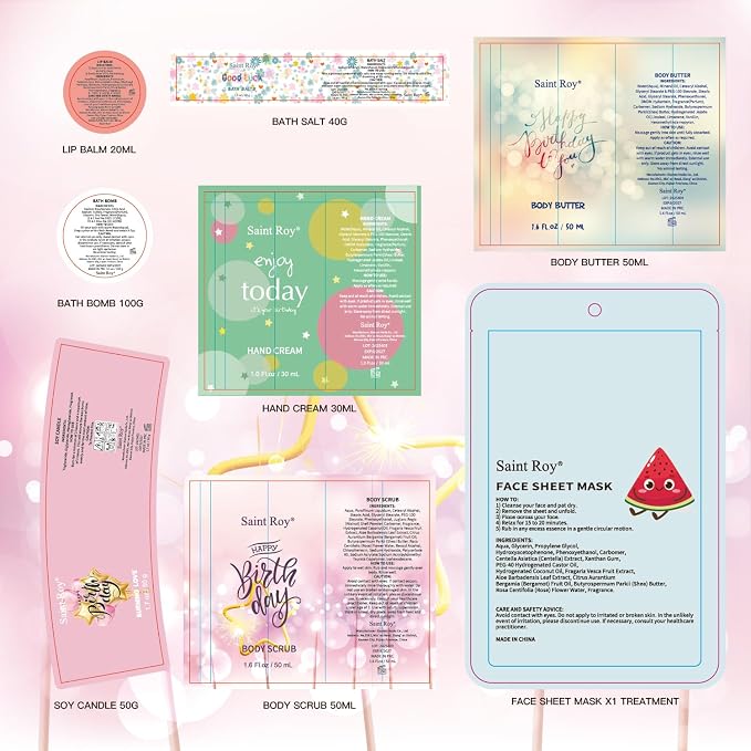 Birthday Gifts for Teens Birthday Gifts for Women Happy Birthday Surprise Box, 15pcs Spa Kit Gift, Gift Box for Teen Girls Unique Diy Nails Set, Luxury Birthdays Presents Spa Gift for Mom Daughter