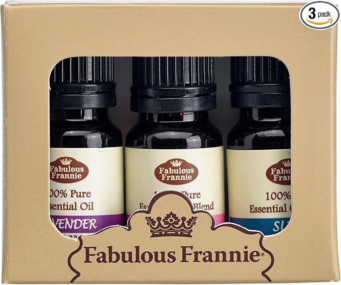 Fabulous Frannie Mommy Must Haves Pure Essential Oil Set Sleep Blend, Moody Girl Blend and Lavender .33oz (Pack of 3)