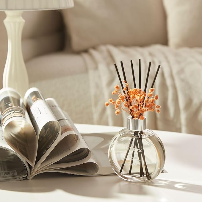 Flower Reed Diffuser Set 5.07oz Pineapple Scent Diffuser with Sticks Home Fragrance Reed Diffuser for Bathroom Shelf Decor