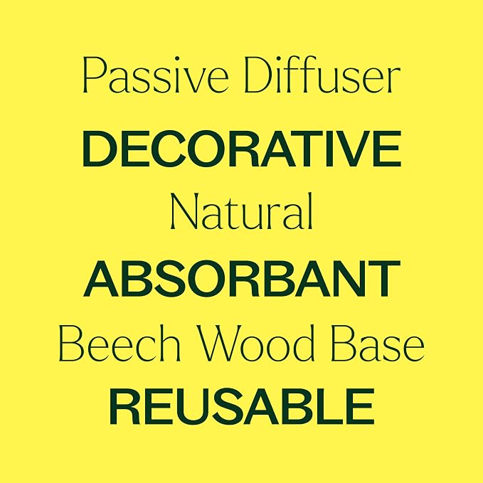Plant Therapy Passive Sunflower Essential Oil Diffuser – No Heat or Water Needed – Natural Aromatherapy Diffuser for Home, Office, Travel – Elegant Ceramic & Wood Design