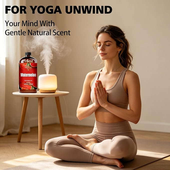 Watermelon Essential Oil, Watermelon Oil 16 Fl Oz 480ml for Diffuser Yoga Soap & Candle Making – with 0.33 Oz Roller Ball & Funnel YHSESSE Essential Oils