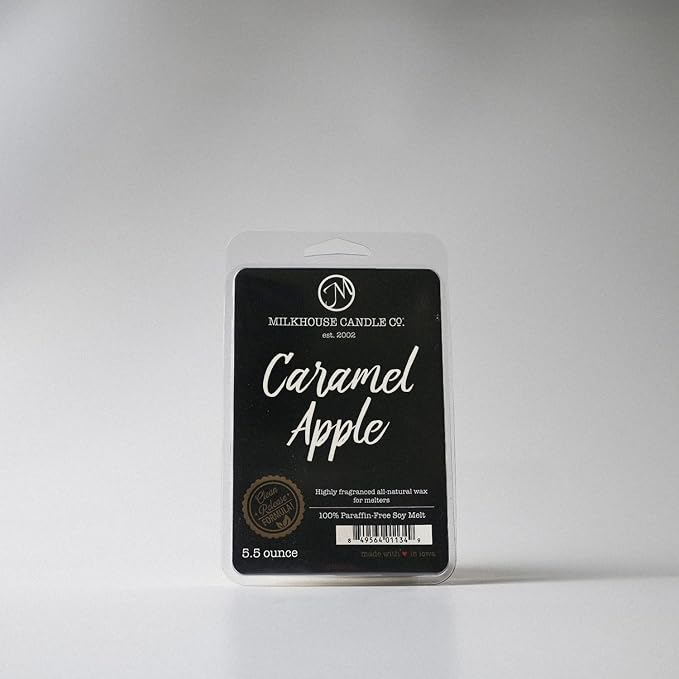 Milkhouse Candle Company Caramel Apple Soy Wax Melts – Apple Slices | Cinnamon | Sweet Vanilla Scented - 5.5 oz, Hand-Poured, Premium Fragrance Oil, Made in the USA