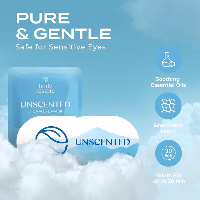Body Restore Heated Eye Mask for Dry Eyes 5 Pack – Fathers Day Gift for Dad, Self Heating Warm Compress, Birthday Gifts for Women and Men, Relaxation – Unscented