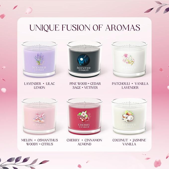 CHILLFLAME Scented Candles Gifts for Women, Candle Gift Set for Her, 6 Scented Votive Candles, Birthday Gifts for Women/Men (6 Colors, 14 oz)
