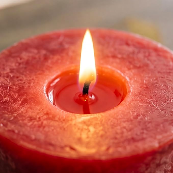 Aroma Naturals Holiday Orange, Clove and Cinnamon Essential Oil Scented Pillar Candle, Warm Spice, 3 inch x 3.5 inch