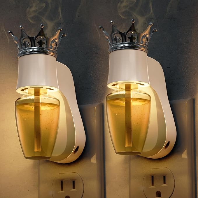 L LOHAS LED Wall Fragrance Plug with Night Light 2Pcs Compatible with Bath and Body Works Wall Fragrance, 90°Rotatable Essential Oil Diffuser Plug for Home, Office (White)