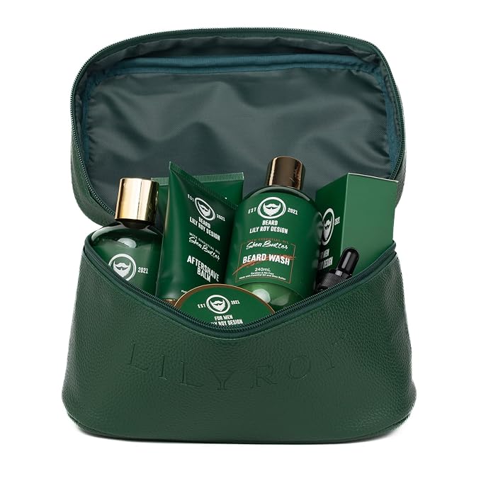 Gifts for Men, Fathers Day Gifts, Spa Set for Men - Luxurious 32Piece Shea Butter Bath & Beard Gift Set, Bath & Body Care Kit for Him | Christmas, Valentine's Day, Birthday, Spa Gift Set for Dad